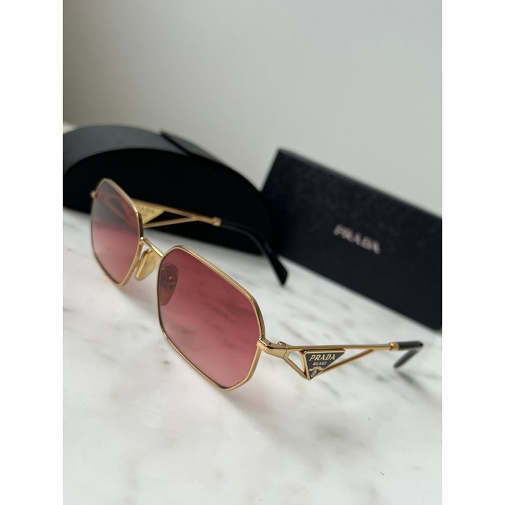 NEW Prada PR A51S Sunglasses in Gold Pink $585 - Picture 5 of 7